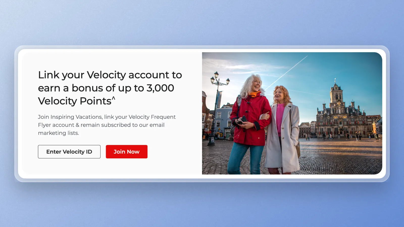 Earn 3,000 Velocity Points with Inspiring Vacations