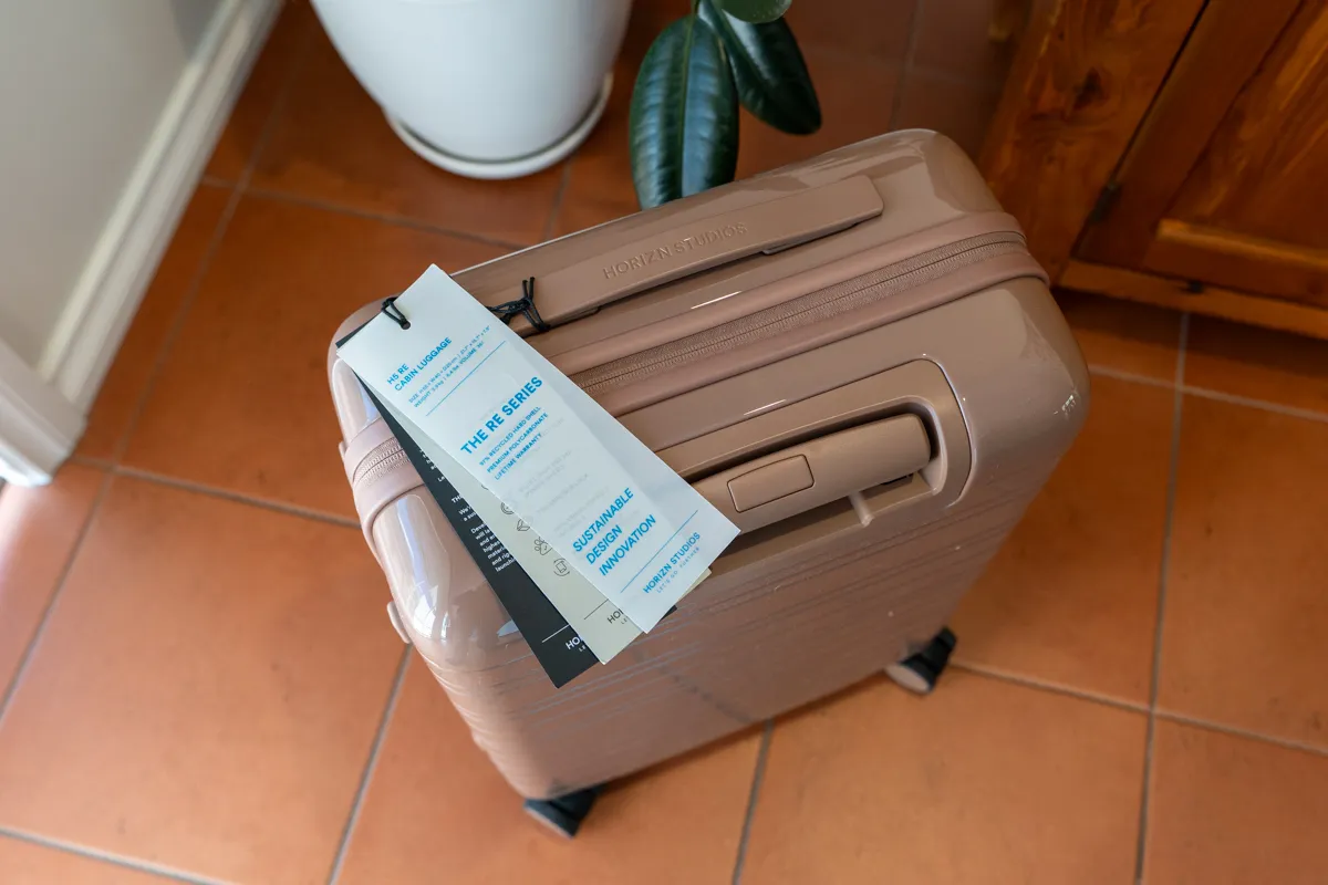 Horizn's RE suitcases are made from recycled CDs