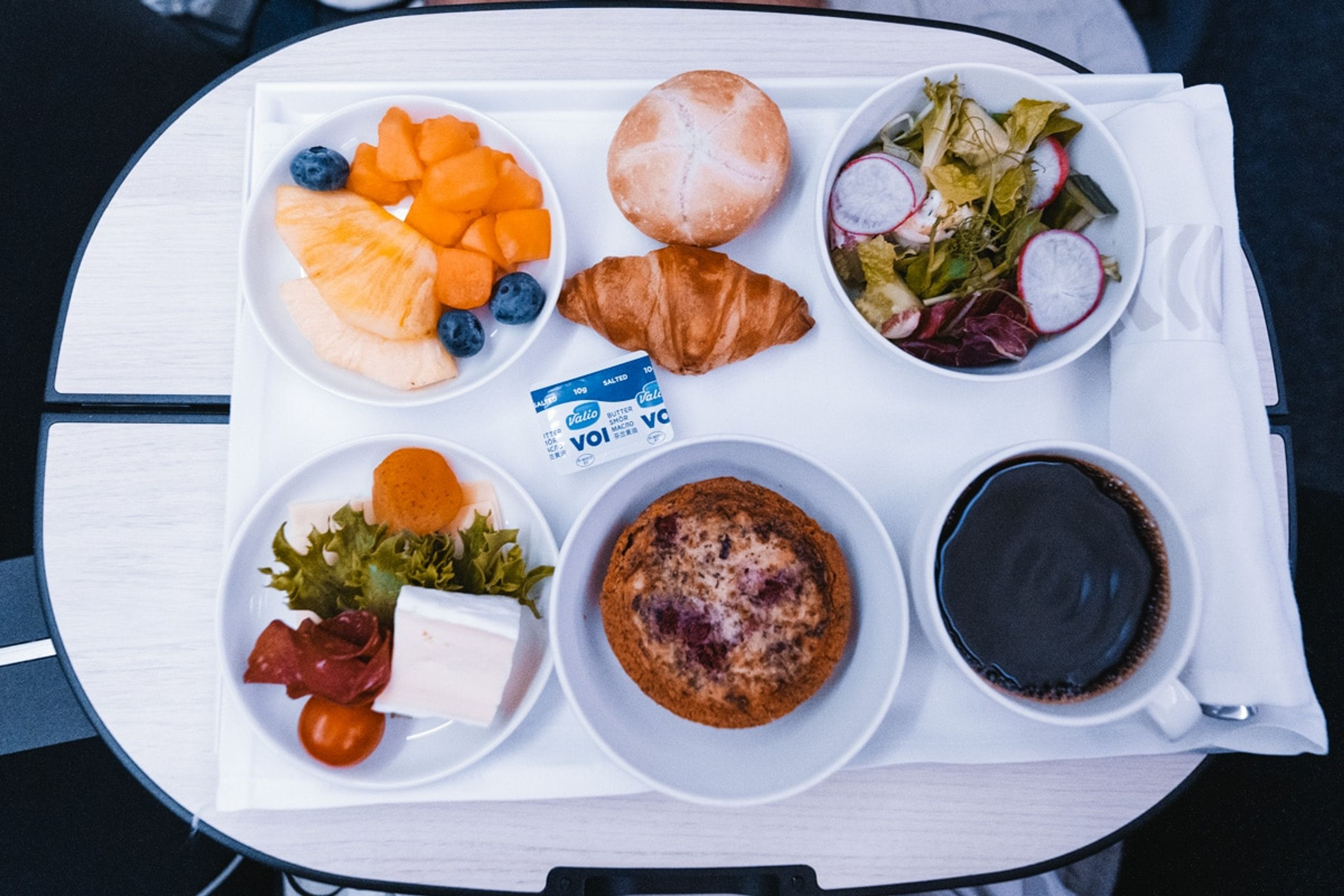 Finnair business class breakfast