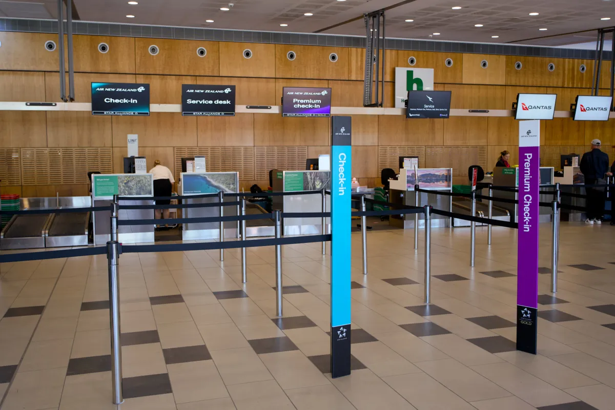 Air New Zealand check-in at Hobart