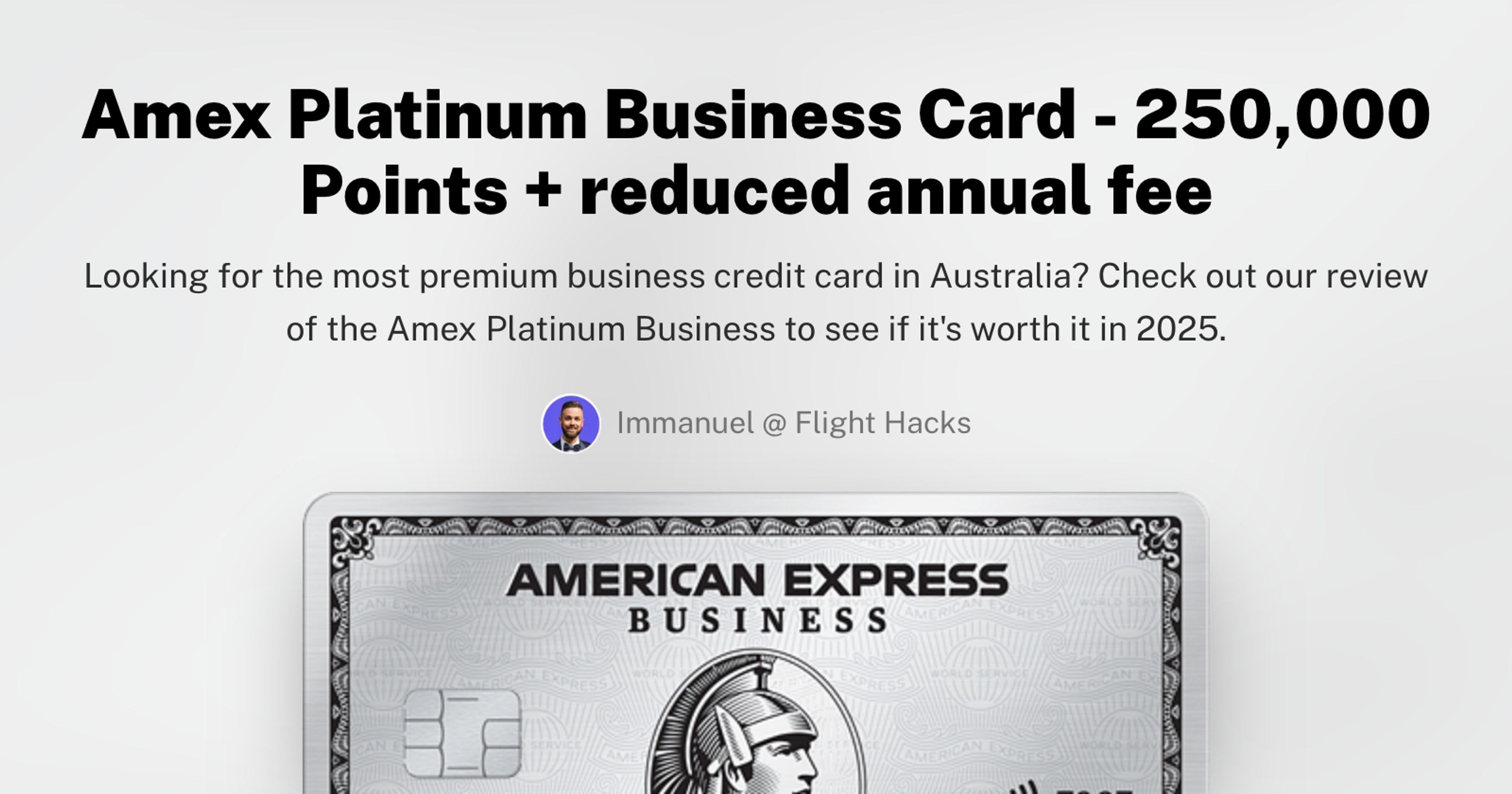 American Express Platinum Business Card