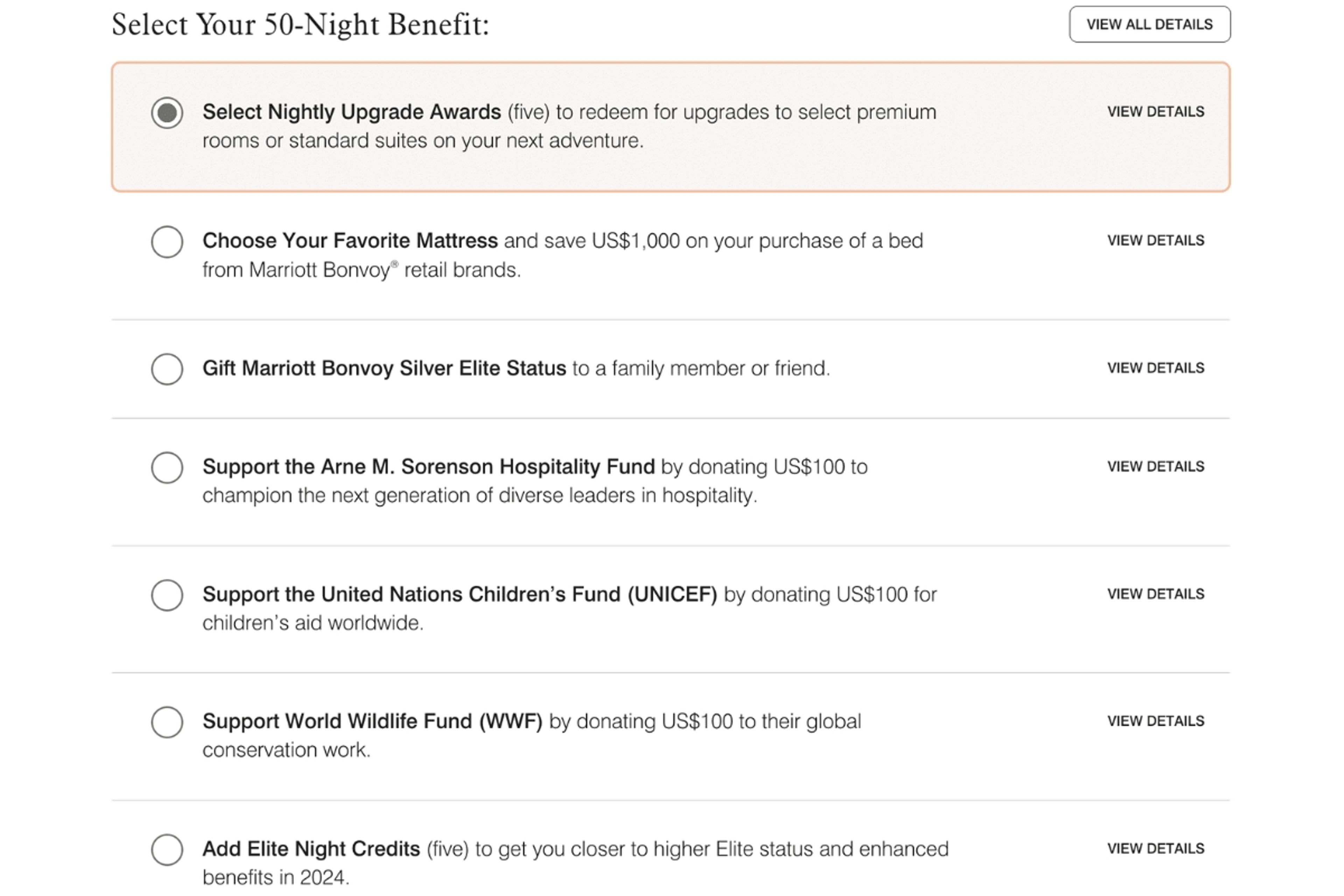 How to select your Marriott Annual Choice Benefit