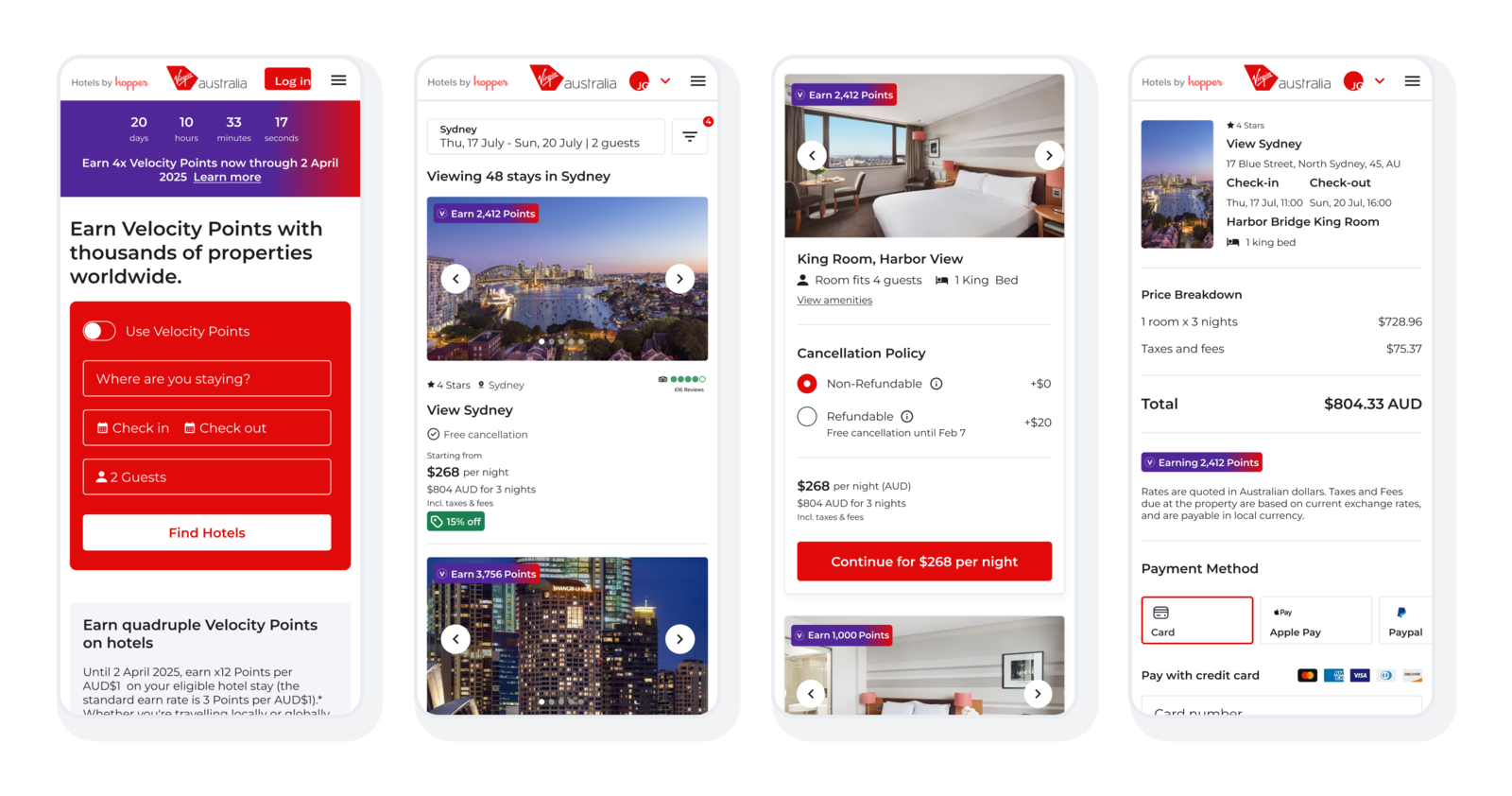 Velocity Points on hotels