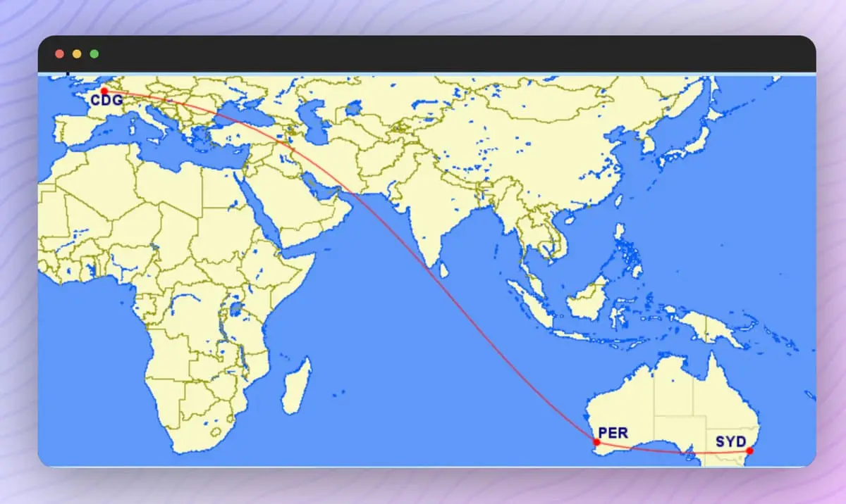 Sydney to Paris Qantas