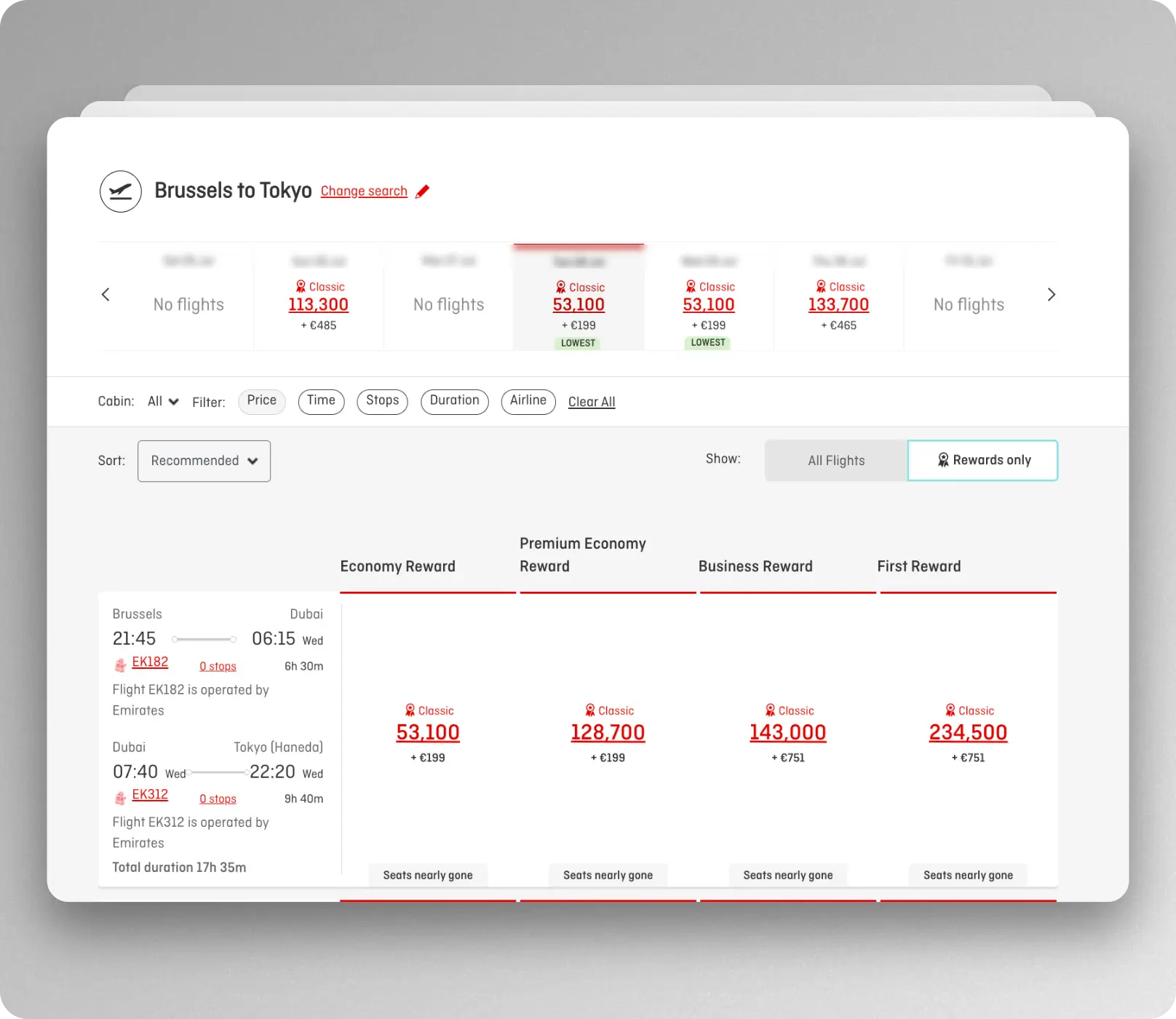 Emirates first class to Japan