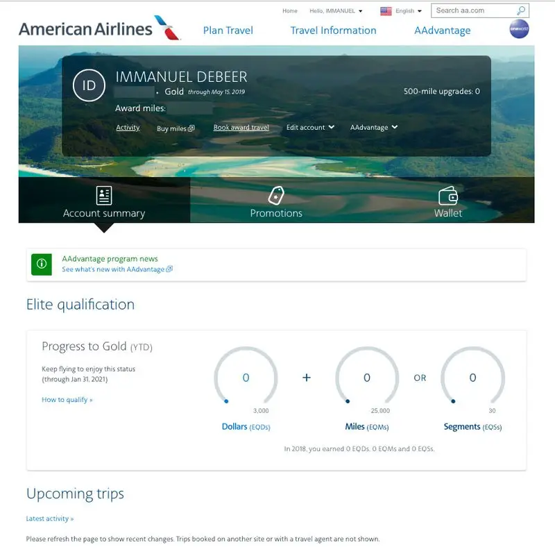 Free AAdvantage Gold Status Elite Qualification