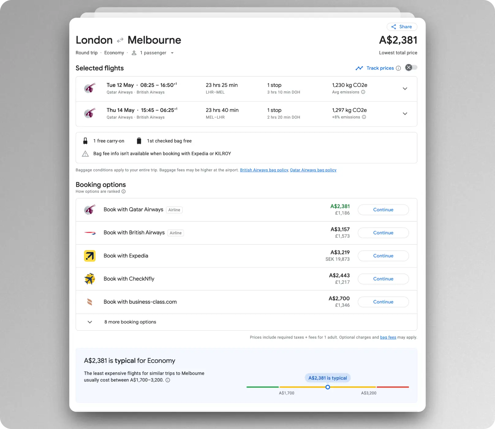 Velocity Slaps Huge "Fuel Fee" On Qatar Airways Redemptions