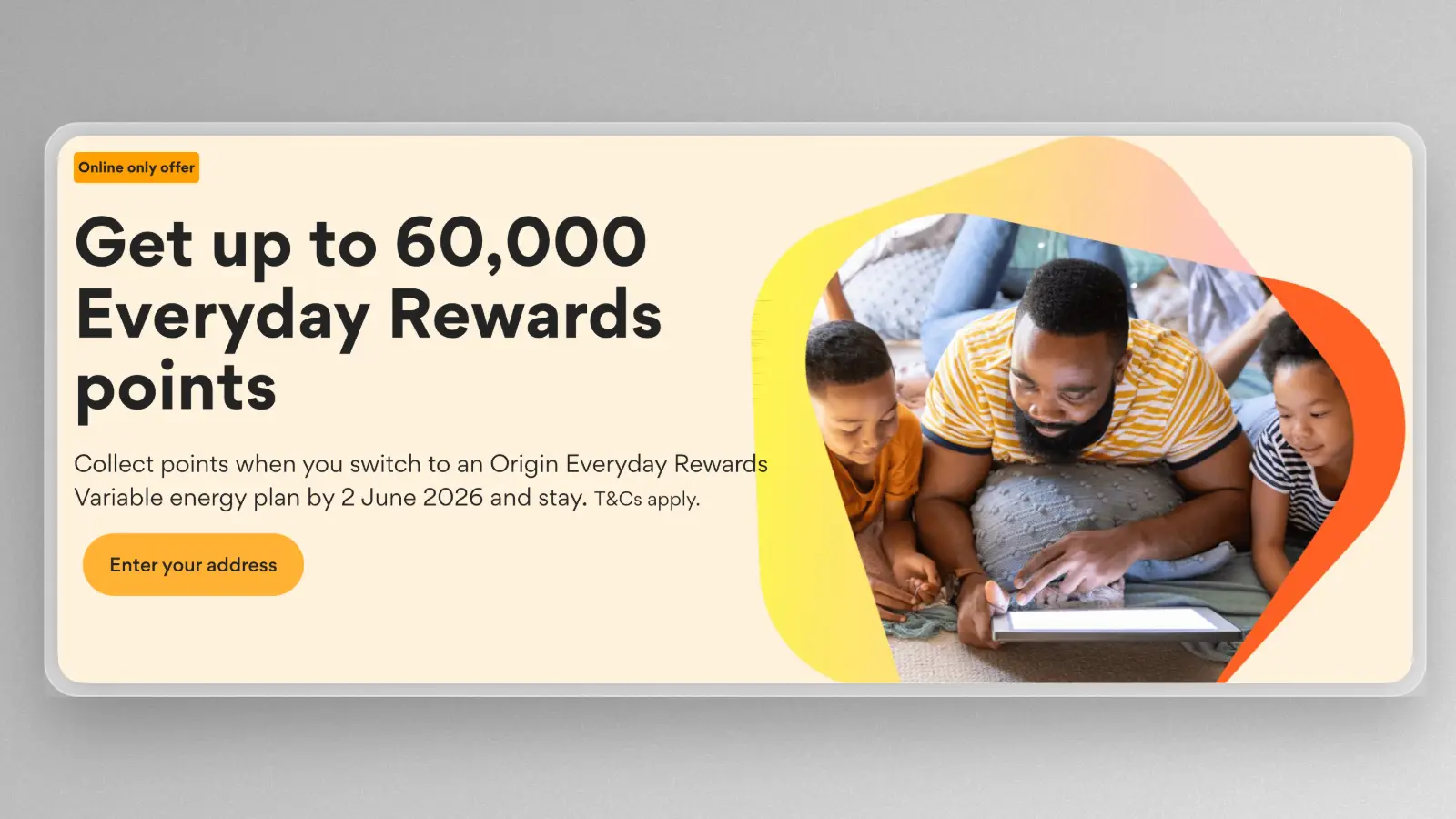 60,000 Everyday Rewards with Origin Energy