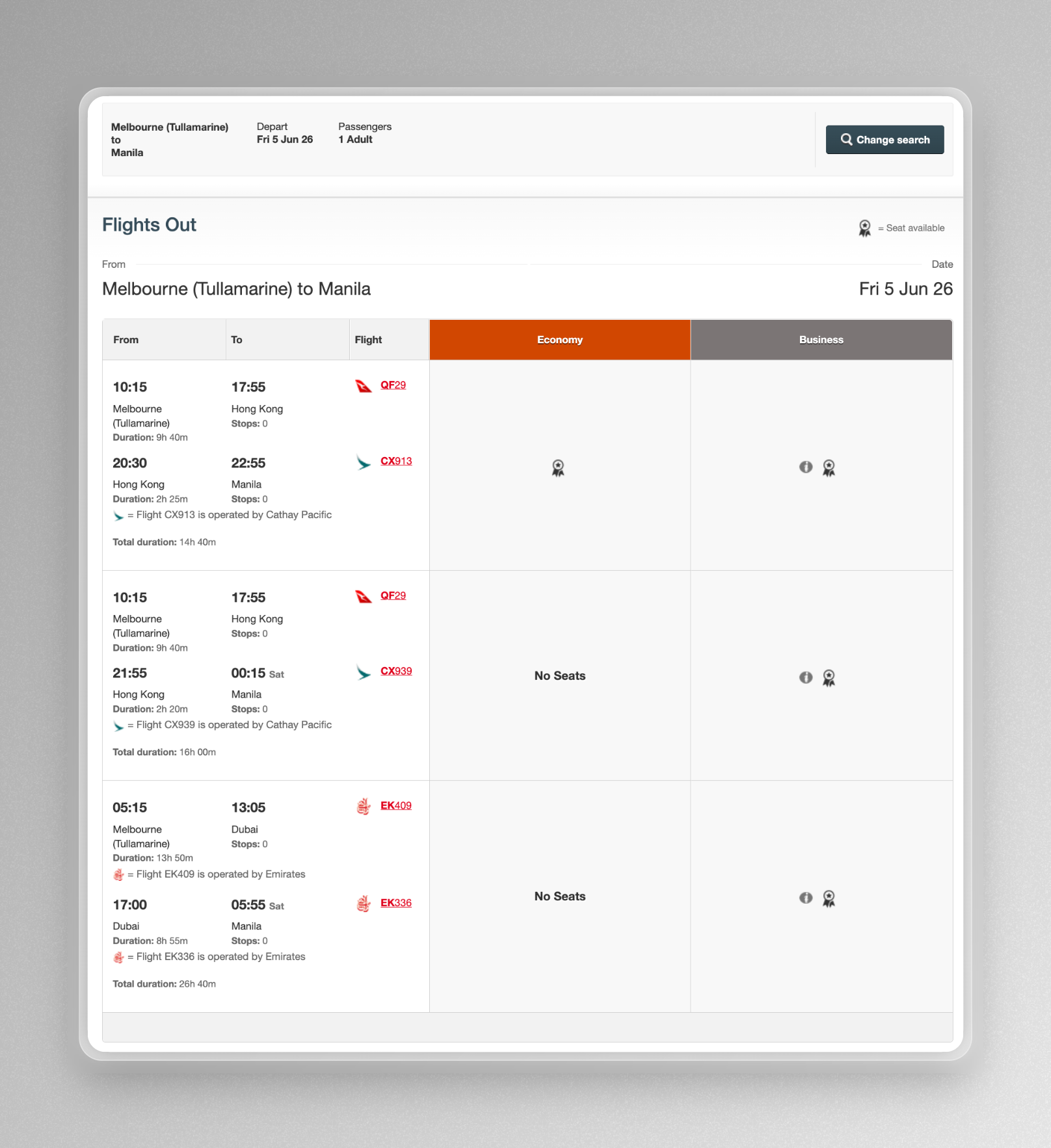 Computer says no: Qantas multi-city tool