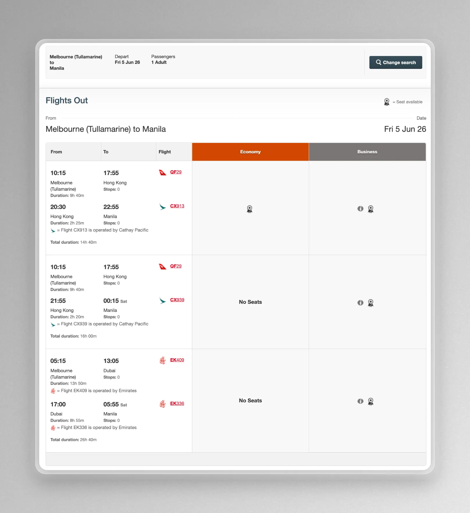 Computer says no: Qantas multi-city tool