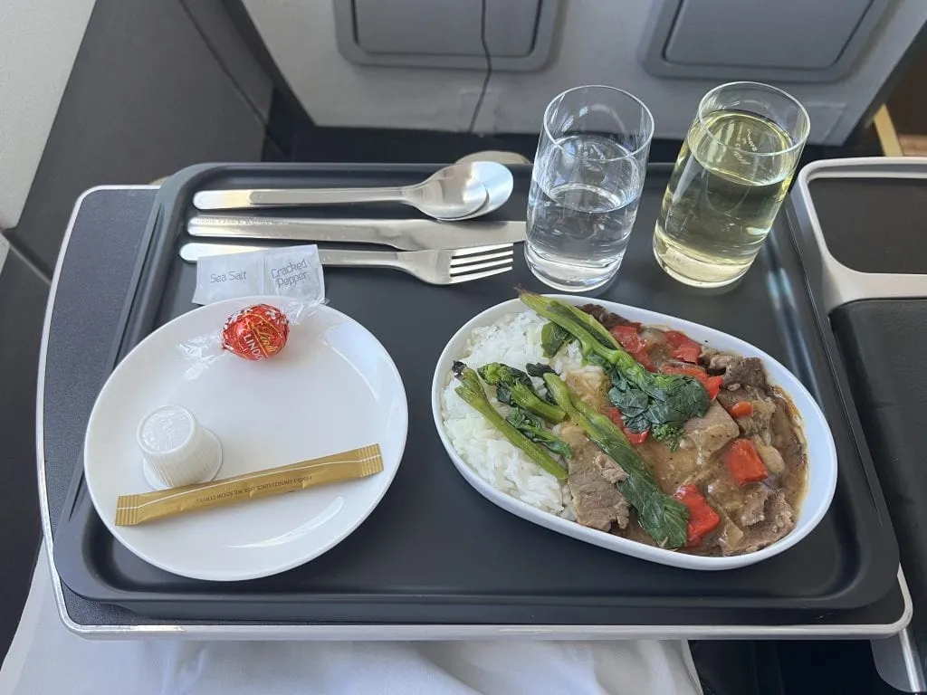 Qantas Link Business Class Meal