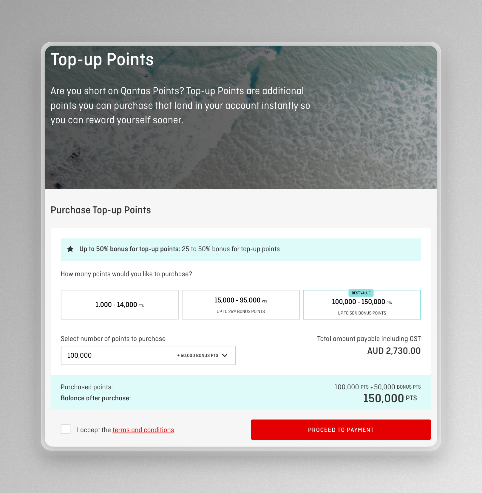 Qantas' latest Top-up Points promotion