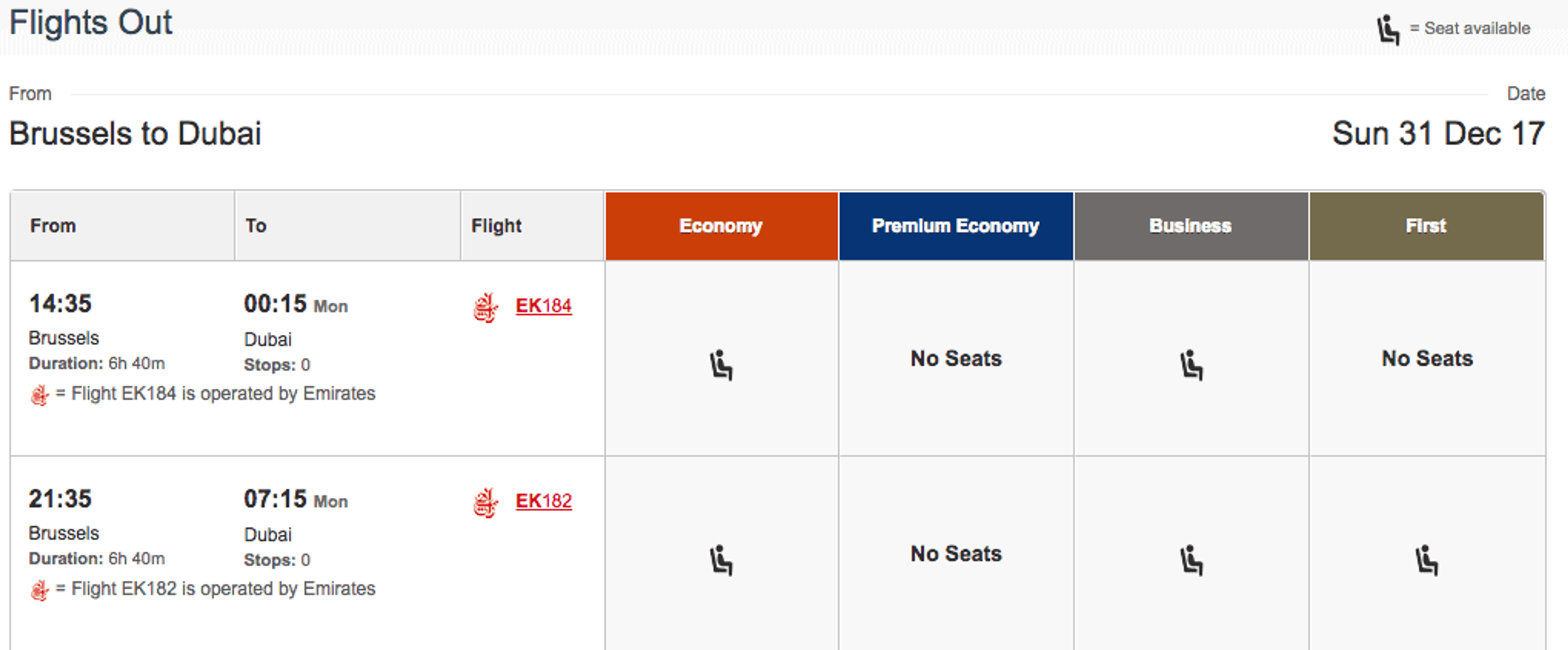 New Emirates First Class Suites B777 Flight Detail