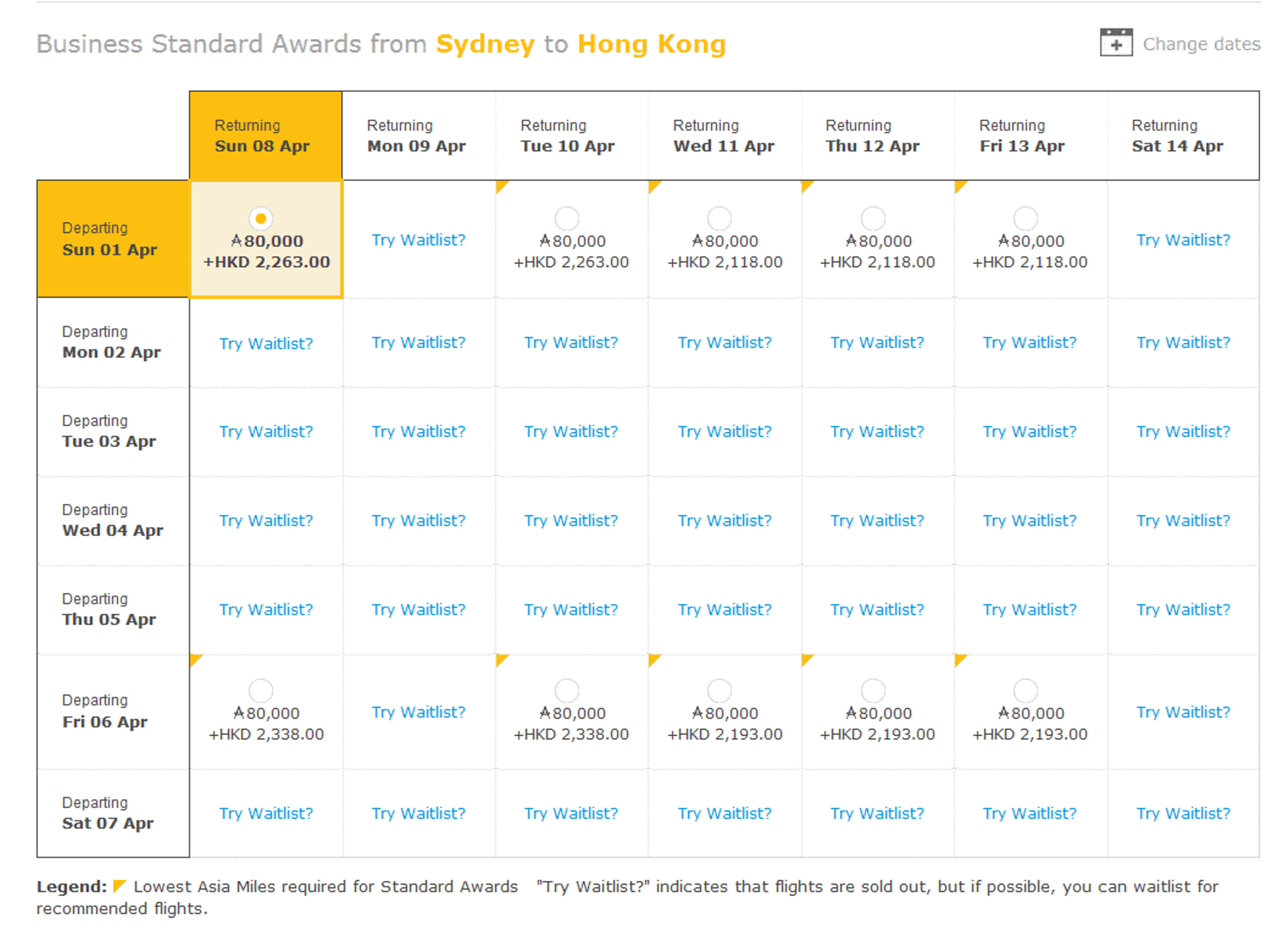 Fly Business Class Sydney to Hong Kong