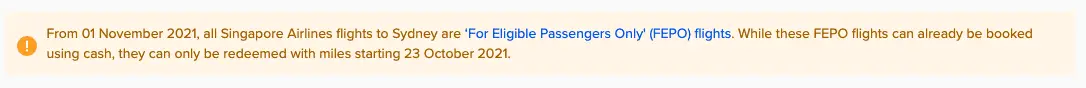 Singapore Airlines website Reminder