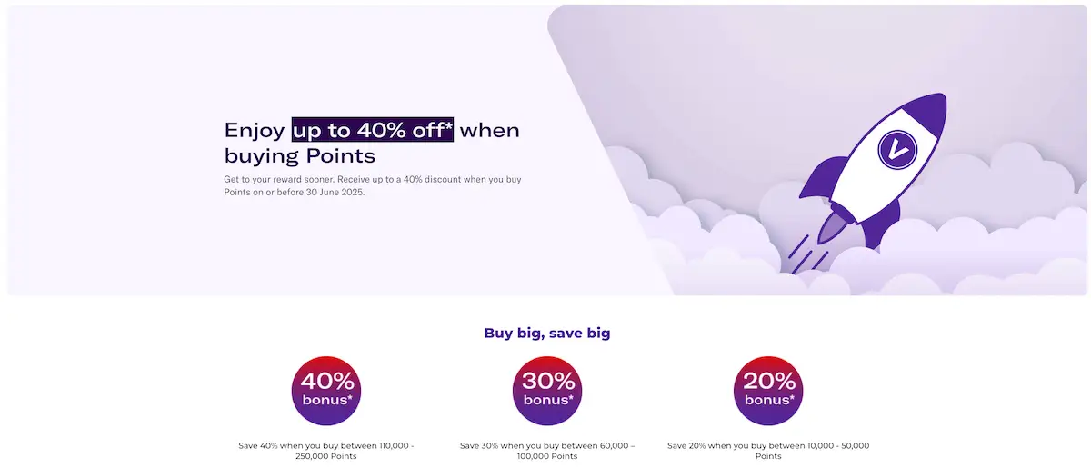 40% off Velocity Points June 2025