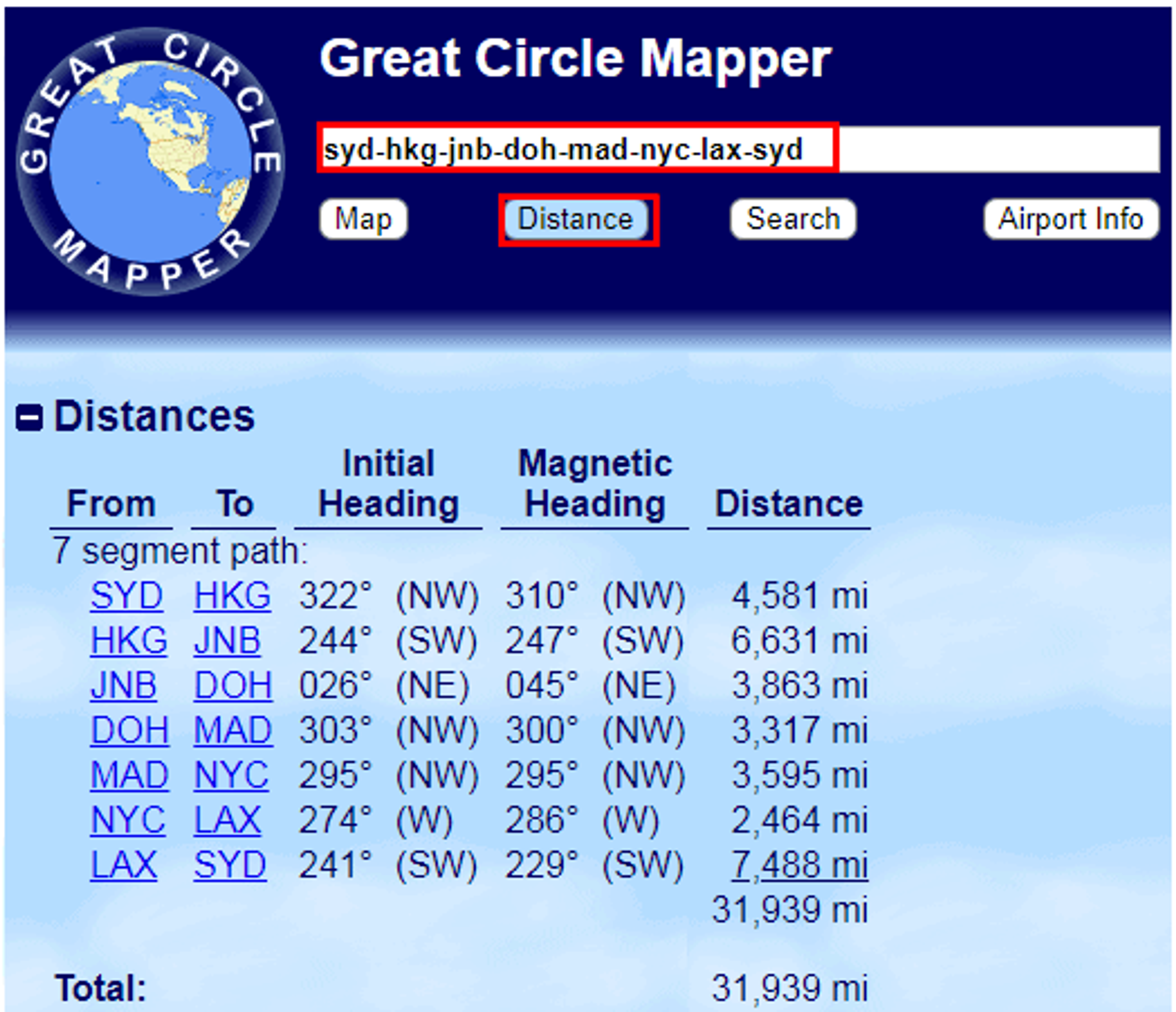 Qantas Round The World Points Booking Guide Mapper