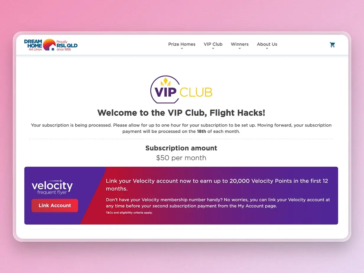 Dream Home Art Union Velocity promotion