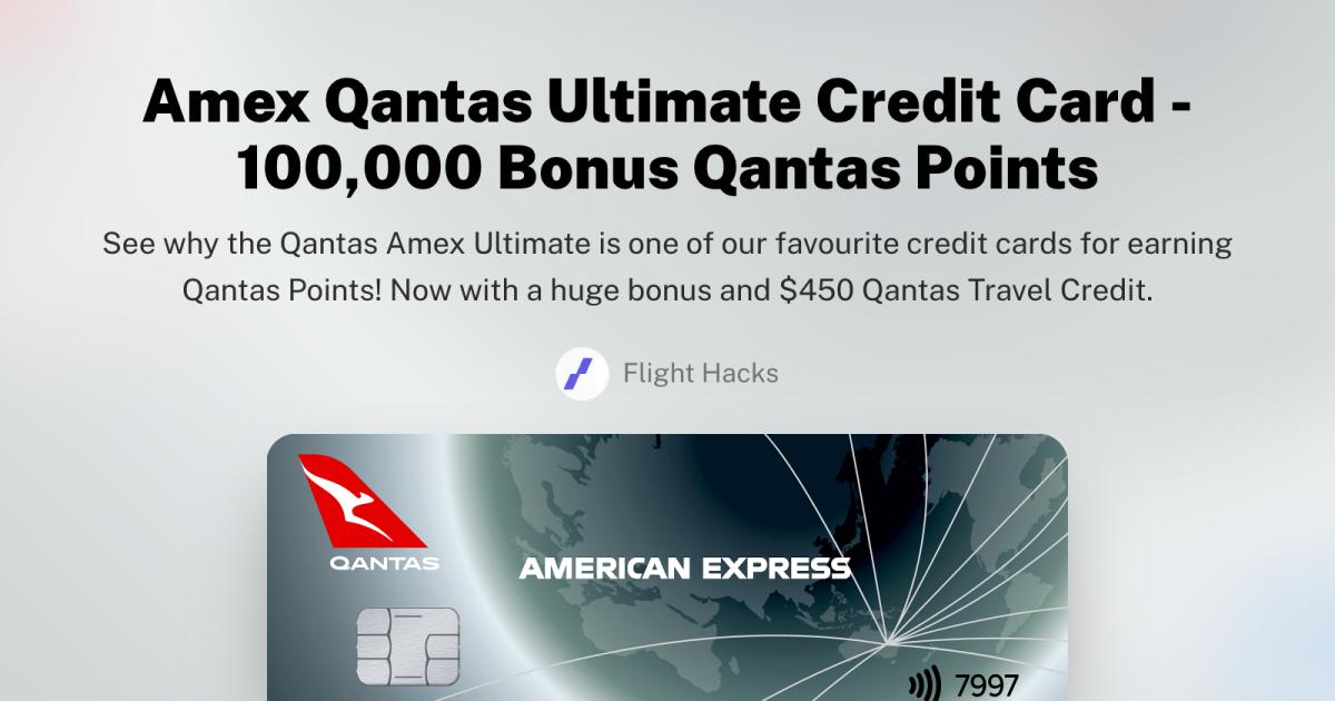 Amex Qantas Ultimate Credit Card - 100,000 Bonus QF Points
