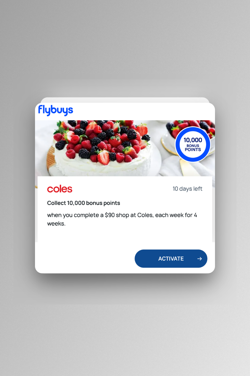Flybuys 4-week Offer 10,000 Points At Coles