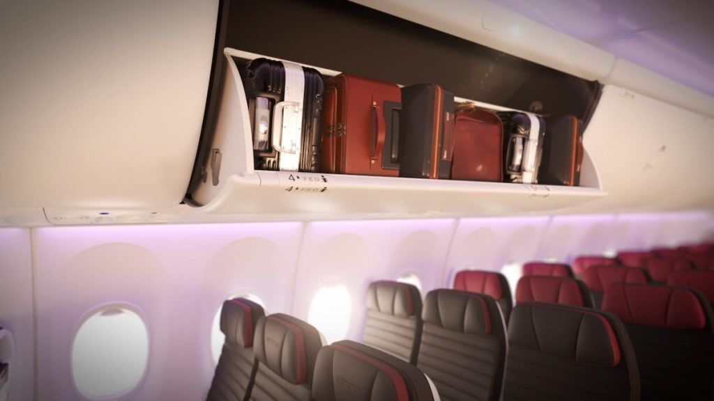 Economy X guests have preferred overhead locker space
