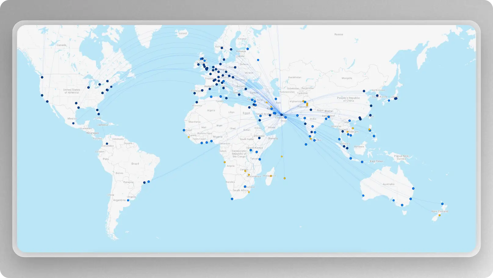 Emirates Global network route map