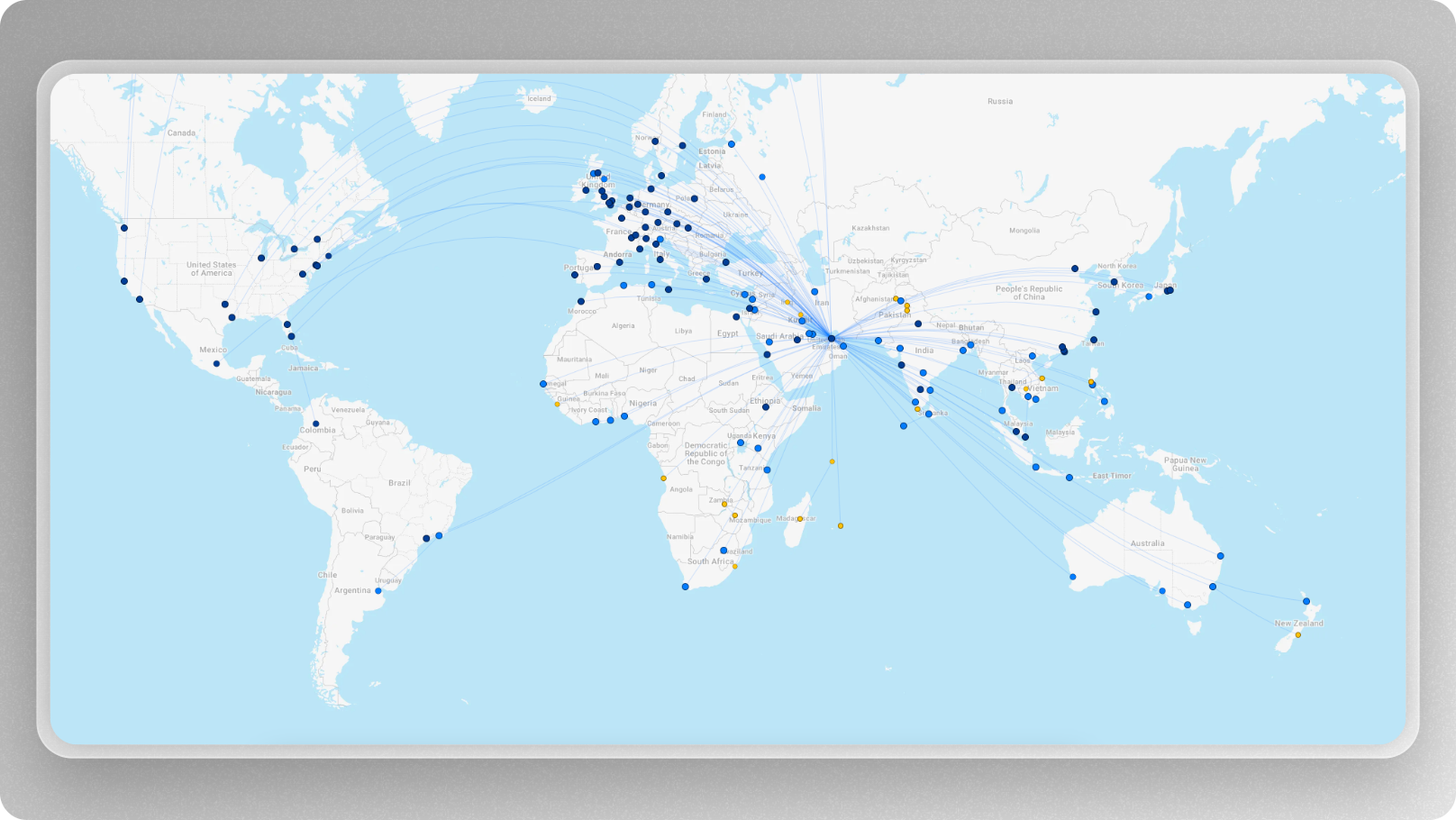 Emirates Global network route map