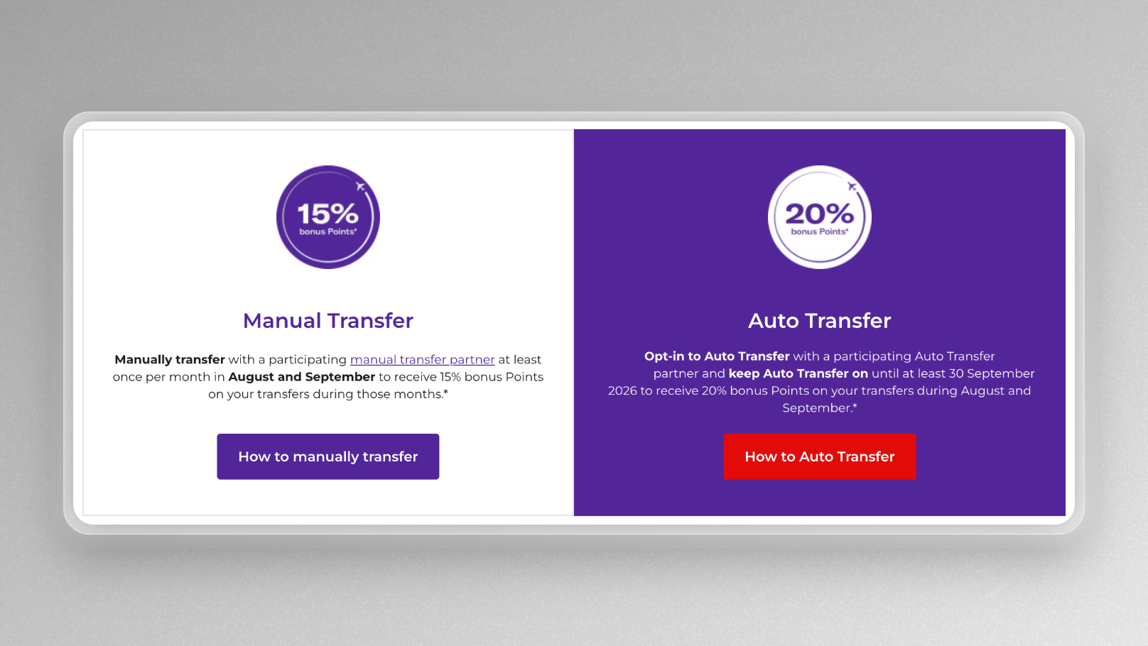 Velocity transfer bonus