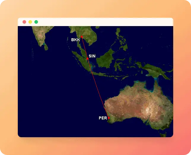 Perth to Bangkok via Singapore