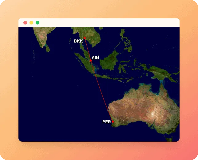 Perth to Bangkok via Singapore