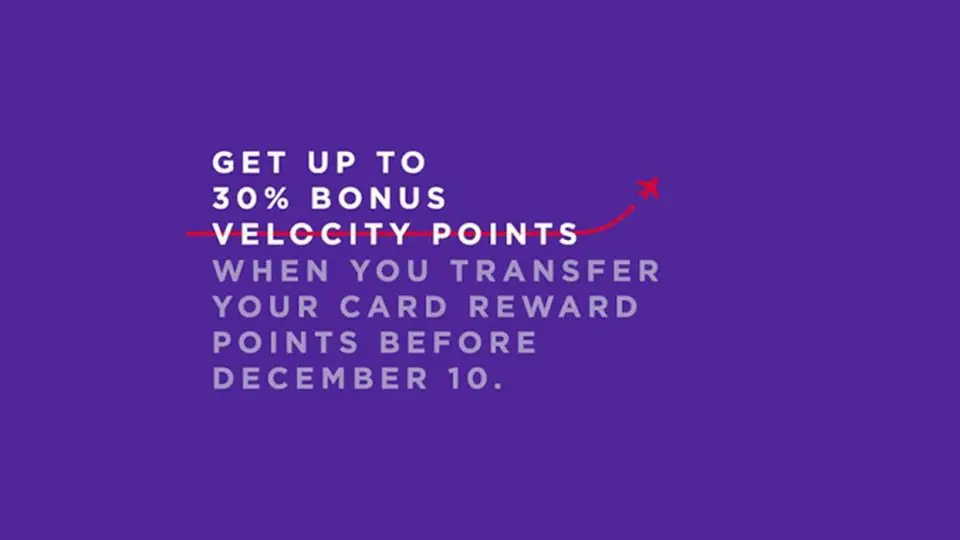 Huge 30% Bonus On Velocity Point Transfers