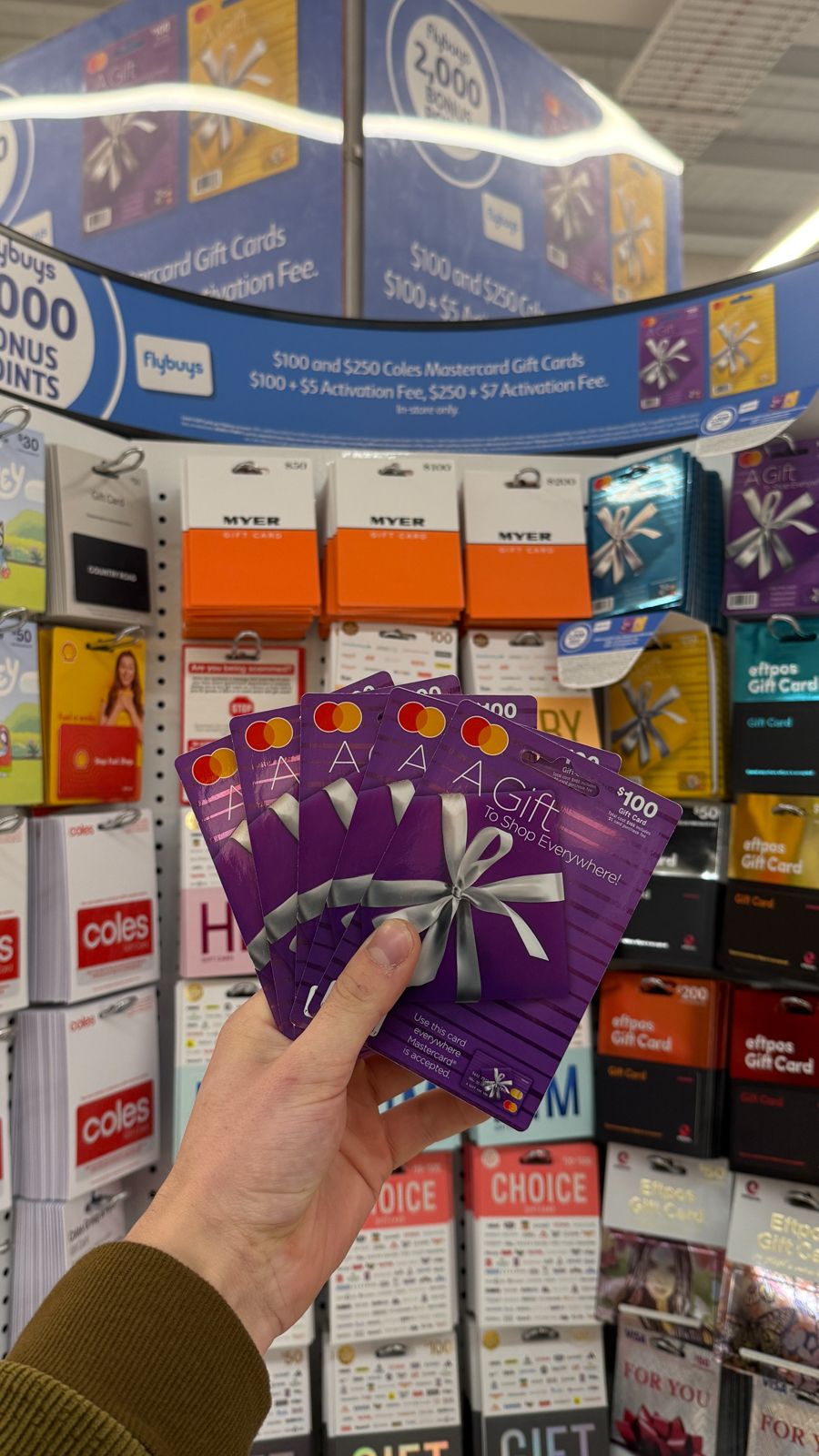 Earn 2,000 Flybuys points on Coles Mastercard Gift Cards