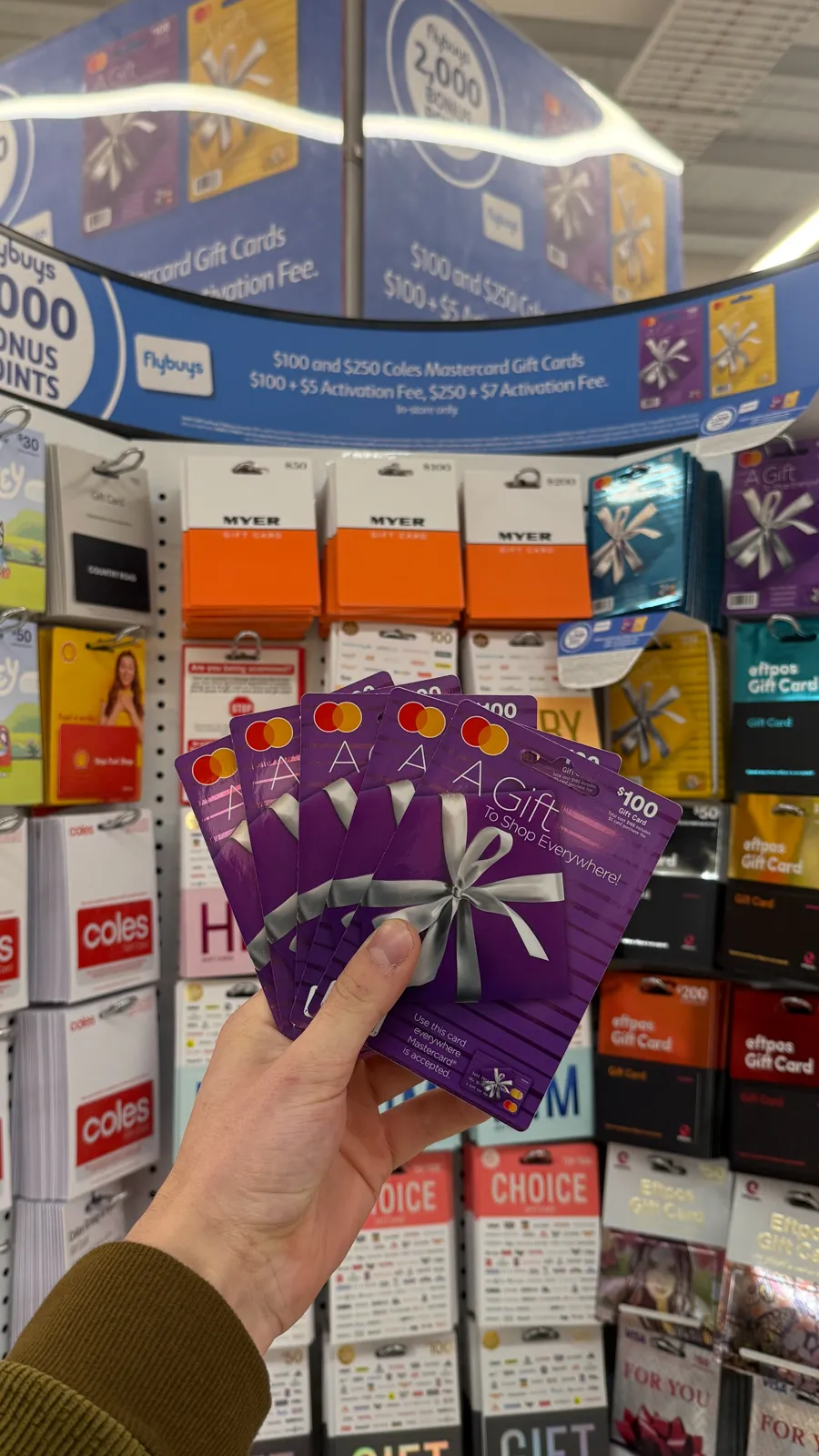 Earn 2,000 Flybuys points on Coles Mastercard Gift Cards