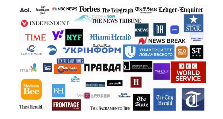 Collage of media publications covering Planetary Guardians 
