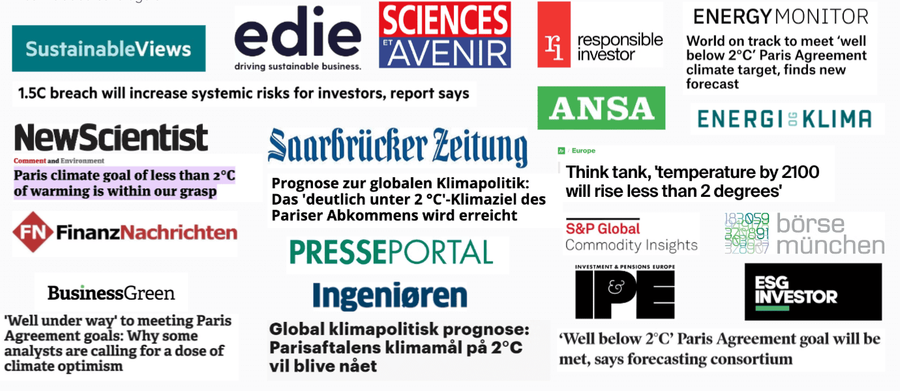 Screenshots of media coverage