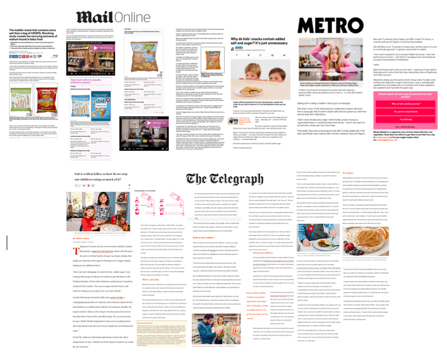 Telegraph, MailOnline, Metro coverage - Organix