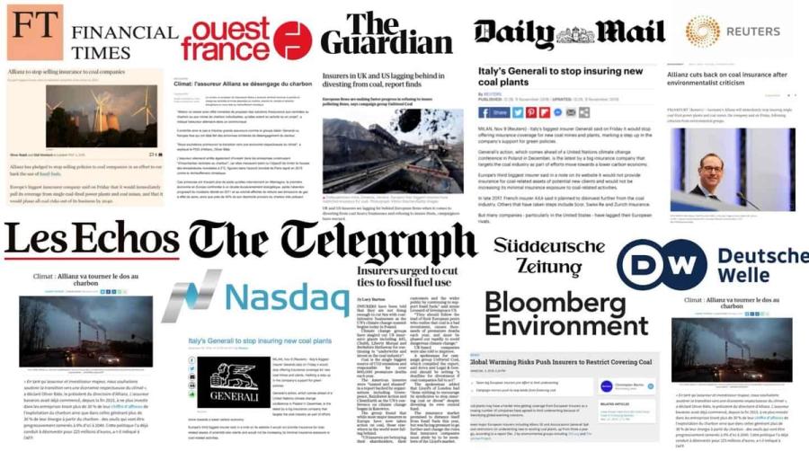 Collage of news headlines