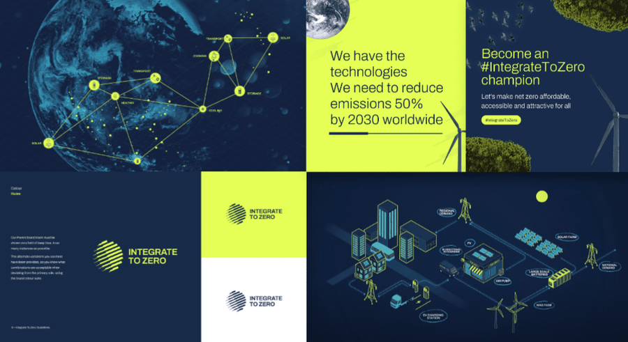 Brand identity for Integrate to Zero