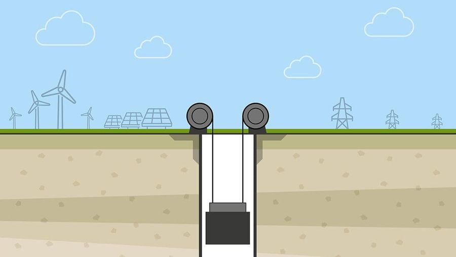 Image showing gravitricity's underground battery storage.