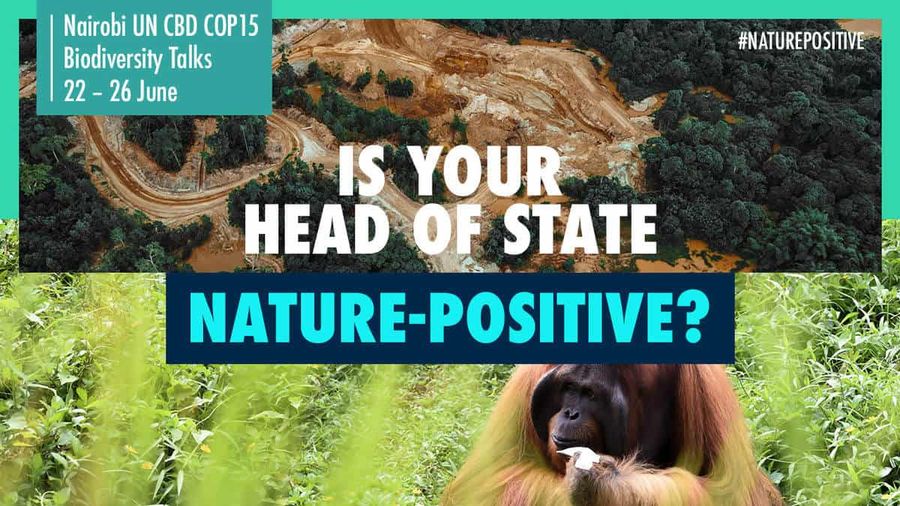 Banner saying is Your Head of State Nature-positive?