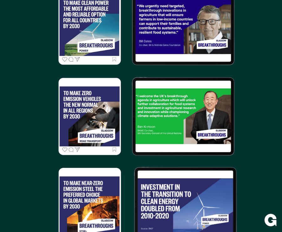 Examples of the digital content designed for the Breakthroughs