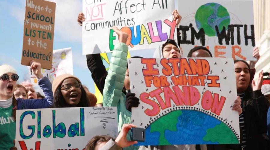 youth at climate change protest
