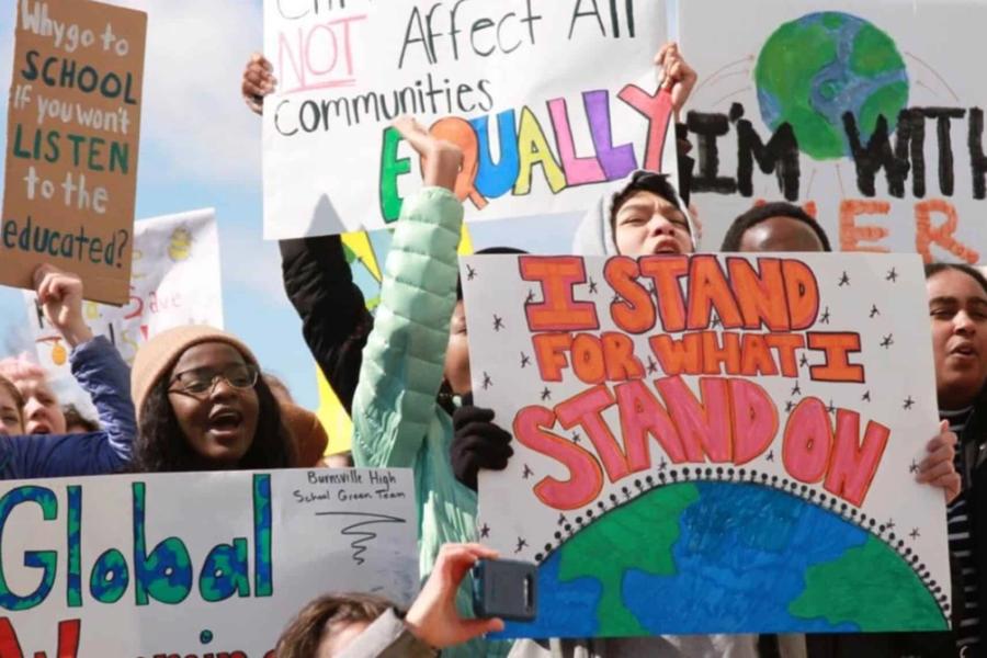 youth at climate change protest