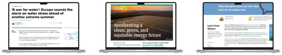 Climate finance, extreme weather & renewable energy siting top media articles