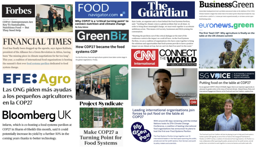 Preview of media coverage for food at COP27