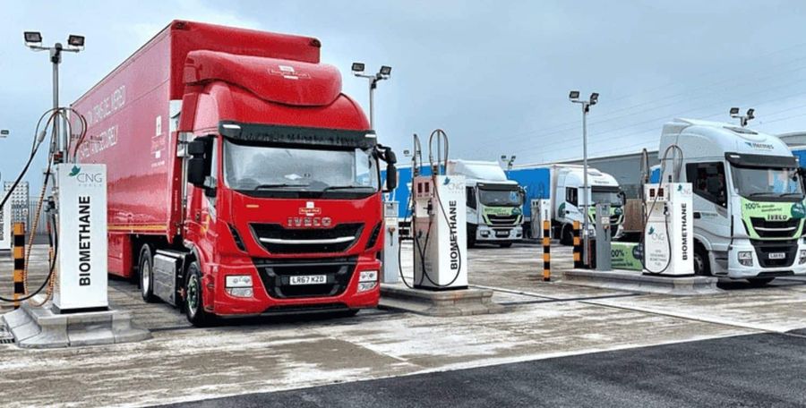 Truck using biofuel as petrol