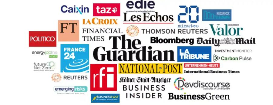 Collage of media titles covering the research paper