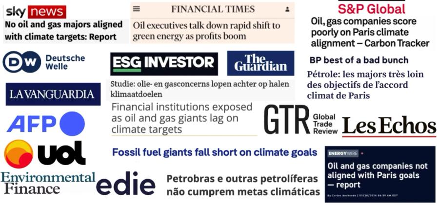 Media publications covering the Carbon Tracker report