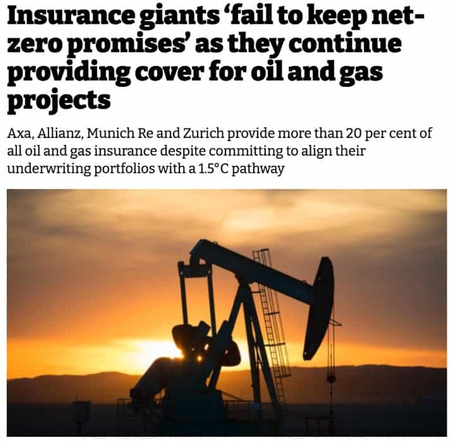 Screenshot of newspaper article showing machine drilling for oil and gas