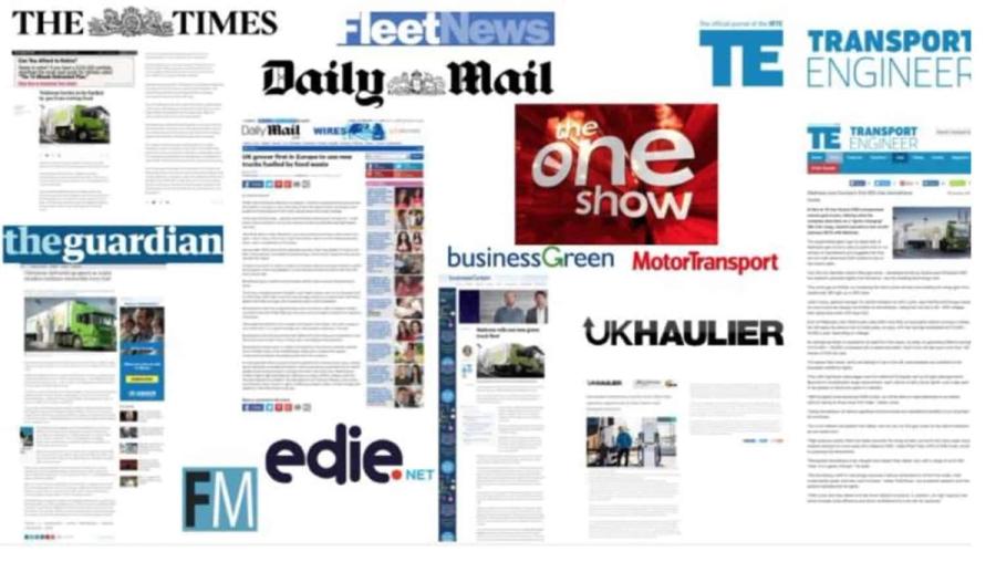 Collage of news headlines